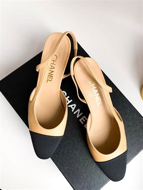 chanel sling backs price|chanel slingback beige and black.